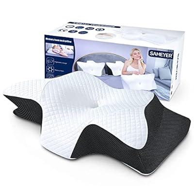 Cushion Lab Deep Sleep Pillow, Patented Ergonomic Contour Design for Side &  Back Sleepers, Orthopedic Cervical Shape Gently Cradles Head & Provides