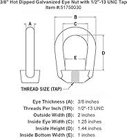 Algopix Similar Product 7 - 38 Hot Dipped Galvanized Eye Nut with