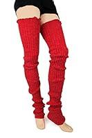 Algopix Similar Product 12 - Foot Traffic Cable Knit Legwarmers, Red