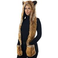 Algopix Similar Product 3 - Fox Animal Hood Mittens Gloves Scarf