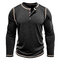 Algopix Similar Product 2 - Mens Henley Long Sleeve TShirt Casual