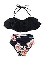 Algopix Similar Product 3 - XUNYU Girls Swimsuit Falbala High