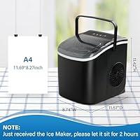 Silonn Countertop Ice Maker - 9 Cubes Ready in 6 Mins, 26lbs in 24Hrs,  Portable Ice Machine with Self-Cleaning, 2 Sizes of Bullet Ice for  Home/Kitchen/Party/RV, Black