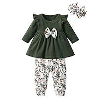 Algopix Similar Product 17 - 3PCS Baby Girl Clothes Ruffle Floral