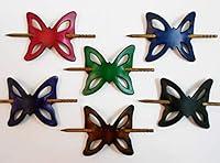 Algopix Similar Product 12 - 2 Leather Butterfly Hair Barrettes w