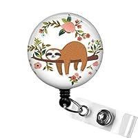 Algopix Similar Product 17 - Cute SLOTH Badge Reel Sloth