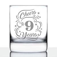 Algopix Similar Product 18 - Cheers to 9 Years  Whiskey Rocks Glass