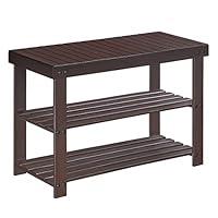 Algopix Similar Product 4 - SONGMICS Shoe Rack Bench 3Tier Bamboo