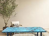 Algopix Similar Product 20 - UMBUZÖ Reclaimed Teal Wood Dining Table