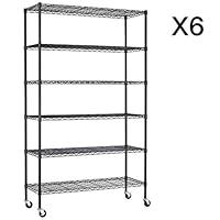 Algopix Similar Product 16 - 6 Tier Adjustable Wire Metal Shelving