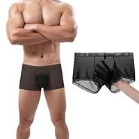 Algopix Similar Product 2 - HASWECHYS Mens Sexy Underwear Ice Silk