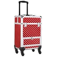 Algopix Similar Product 12 - Yaheetech Red Makeup Case Rolling Train