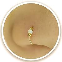Algopix Similar Product 9 - Tiny opal Fake Nose Ring 24g false nose