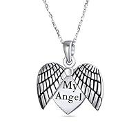 Algopix Similar Product 20 - Engraved Saying MY ANGEL Feather Wing