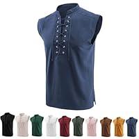 Algopix Similar Product 18 - Mens Cotton Linen Tank Top Shirts