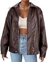 Algopix Similar Product 18 - Womens Faux Leather Jacket Bomber