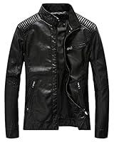 Algopix Similar Product 5 - Fairylinks Leather Jacket Men Slim Fit