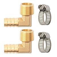 Algopix Similar Product 10 - SUNGATOR 2 PCS Brass Hose Barb Elbow