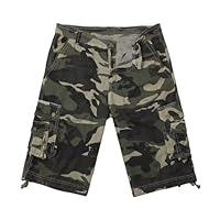 Algopix Similar Product 4 - Mens Multi Pockets Camo Cargo Shorts