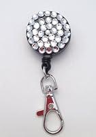 Algopix Similar Product 11 - Clear Rhinestone Retractable ID Badge