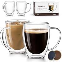 Algopix Similar Product 13 - AOOE Double Wall Glass Goffee Mugs