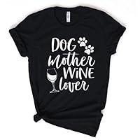 Algopix Similar Product 4 - Dog Mother Wine Lover Dog Mom Shirt