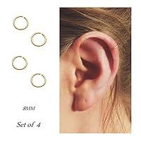 Algopix Similar Product 5 - Hoop cartilage earring fake earrings