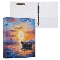 Algopix Similar Product 18 - Painting Boats Round Ring Binder with