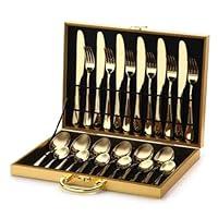 Algopix Similar Product 9 - Gold Silverware Flatware Cutlery