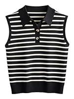 Algopix Similar Product 9 - LILLUSORY Vest for Women Striped Dressy