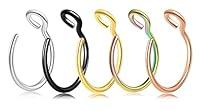 Algopix Similar Product 7 - Velcare 5 Pcs Nose Rings Hoop 20 Gauge