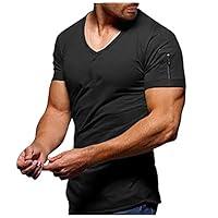 Algopix Similar Product 5 - Photno Mens Plus Size V Neck Zipper