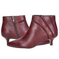 Algopix Similar Product 16 - MOOMMO Women Burgundy Low Kitten Heel