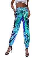 Algopix Similar Product 13 - Zaxicht Womens Metallic Shiny Jogger