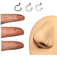 Algopix Similar Product 20 - Set of Tiny Fake Nose Rings No Piercing