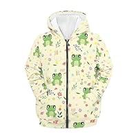 Algopix Similar Product 10 - Jekioweii Kids Zipper Hoodies Frog