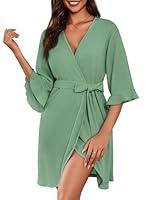 Algopix Similar Product 13 - Ekouaer Women Waffle Robes 34 Sleeve