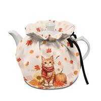 Algopix Similar Product 3 - Kathyboom Fall Pumpkin Maple Leaf Cat