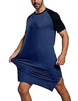Algopix Similar Product 12 - Enjoybuy Mens Sleepshirt Short Sleeve