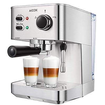 Espresso Machine, Latte & Cappuccino Maker- 19 Bar Pump, 10 pc All