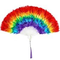 Algopix Similar Product 1 - JOHOUSE Rainbow Fan Large Folding Hand