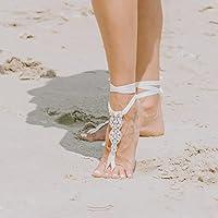 Algopix Similar Product 9 - Bridesmaid Barefoot Sandals Crystal