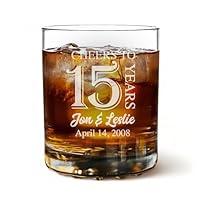 Algopix Similar Product 18 - Cheers to 15 Years Whiskey Glass Gift