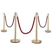 2ft/4ft/6ft/8ft/10ft Long Barrier Ropes, Colorful Stanchion Rope with Gold  Plated Hooks, Restaurant/Movie Theaters/Ticket Offices Queue Divider (Color