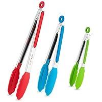 Algopix Similar Product 7 - Kitchen Tongs Set of 3 Cooking Tongs