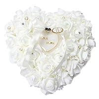 Algopix Similar Product 5 - Honeygifts Wedding Ring Pillow White
