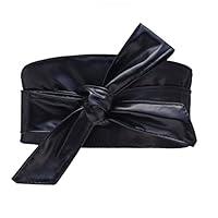 Algopix Similar Product 10 - Woman Wide PU Leather Belt Obi Belt