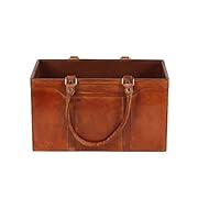 Algopix Similar Product 13 - Benzara Graceful Leather Magazine Holder