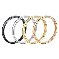 Algopix Similar Product 1 - JAJAFOOK 4PCSSet 2mm Stacking Rings