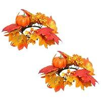 Algopix Similar Product 9 - Small Fall Wreath for Candlestick Table